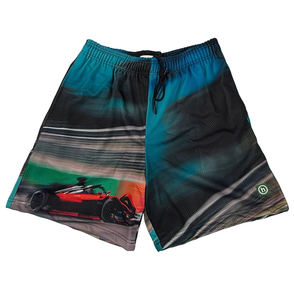 Hidden NY Race Car Graphic Mesh Shorts XXL Multicolor F1 Streetwear USA Made